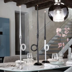 Black Venetian Knot Candlestick Holder