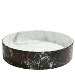 Blessed Circle Washbasin in Rosso Lepanto and Calacatta Carrara