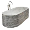 Blessed Tub Travertino Silver & Bianco del Re Marble Bathtub