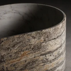 Blessed Tub Travertino Silver & Bianco del Re Marble Bathtub