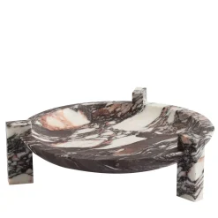 Block Stand Low Calacatta Viola Marble Centerpiece