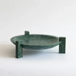 Block Stand Low Green Marble Centerpiece
