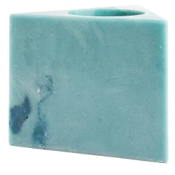 Block Triangular Blue Candle Holder