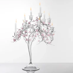 Blossom Glass With Floral Details Candelabra