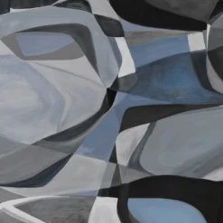 Blue & Black Rising Desert Cotton Wallcovering Fabric