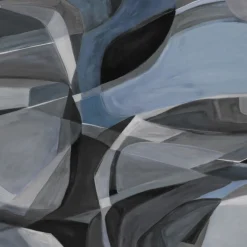 Blue & Black Rising Desert Cotton Wallcovering Fabric