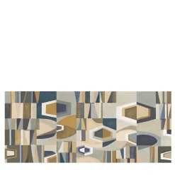 Blue & Gold Chrome Polyester Wallcovering Fabric