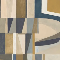 Blue & Gold Chrome Polyester Wallcovering Fabric