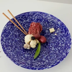 Blue & Ivory Glass Centerpiece