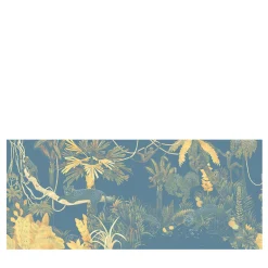 Blue & Yellow Jungle Lounge Polyester Wallcovering Fabric