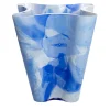 Blue Bucket Glass Vase