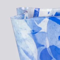 Blue Bucket Glass Vase
