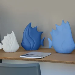 Blue Ceramic Tropical Fish Figurine