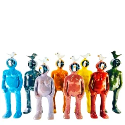 Blue Deep-Sea Diver Sculpture