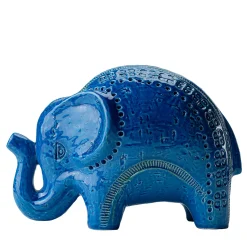 Blue Elephant Figurine by Aldo Londi