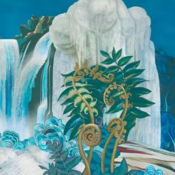 Blue Enchantment Polyester Wallcovering Fabric