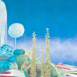 Blue Enchantment Polyester Wallcovering Fabric