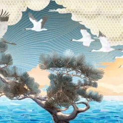 Blue Sea Breeze Polyester Wallcovering Fabric