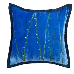 Blue Square Velvet Cushion