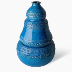 Blue Two-Elements Vase by Aldo Londi