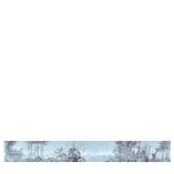 Blue West Of Java Cotton and Linen Wallcovering Fabric