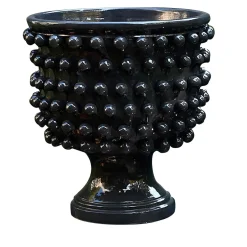 Blue-Gray Textured Cachepot