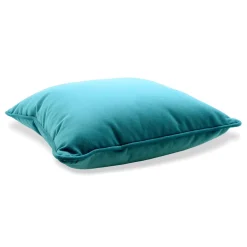 Blue-Green Cotton Velvet Carrè Cushion