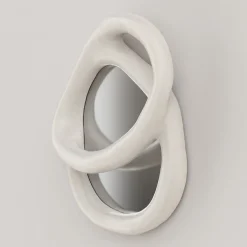 Bolide V1 Large White Plaster Wall Mirror