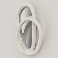 Bolide V2 Large White Plaster Wall Mirror