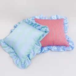 Bon Bon Red And Light Blue Recycled Polyester Pillow