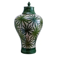 Bonnie Palme Green Potiche