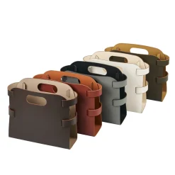 Bordeaux And Cognac Leather Magazine Holder