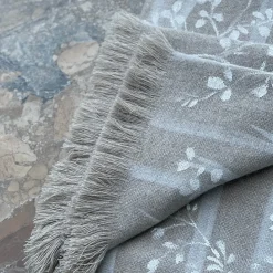 Bosco Fringed Brown Handpainted Blanket