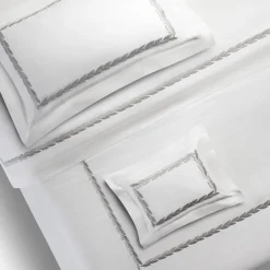 Botero Embroidered Duvet Cover Set in White Percale
