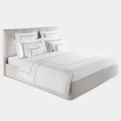Botero Embroidered Duvet Cover Set in White Percale