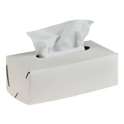 Bottega Leather Rectangular White Napkin Holder by E. Borovkova