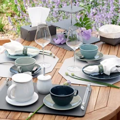 Bottega Leather Rectangular Black Napkin Holder by E. Borovkova