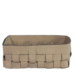 Bottega Small Beige Leather Basket