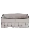 Bottega Small Moon Light Gray Leather Basket