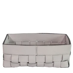 Bottega Small Moon Light Gray Leather Basket