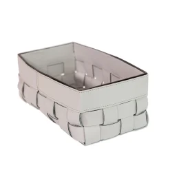 Bottega Small Moon Light Gray Leather Basket