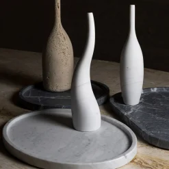 Bottle-Inspired Travertine Decorative Sculpture