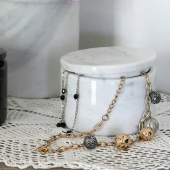 Box with Lid in White Carrara Marble