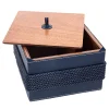 Box with Rope and Blue Eco-Leather Inserts