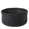 Braided Cylindrical Large Black Basket by Oscar Maschera