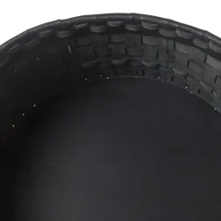 Braided Cylindrical Large Black Basket by Oscar Maschera