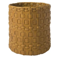 Braided Cylindrical Ocher Basket by Oscar Maschera