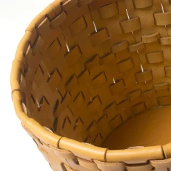 Braided Cylindrical Ocher Basket by Oscar Maschera