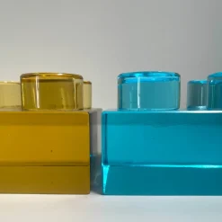 Brick Handmade Blu Crystal Sculpture