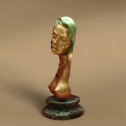 Bronze Female Bust with Gemstones